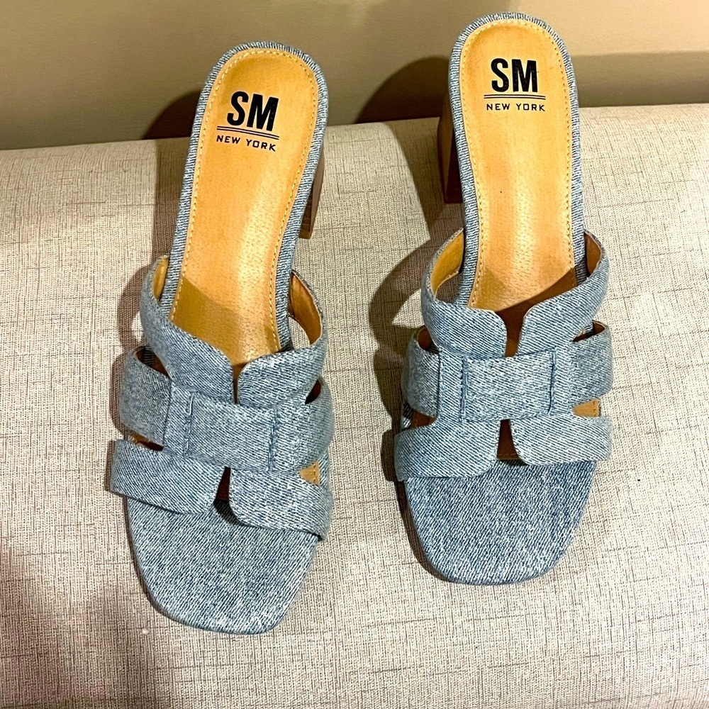 SM New York Women's Blue Heeled Sandals